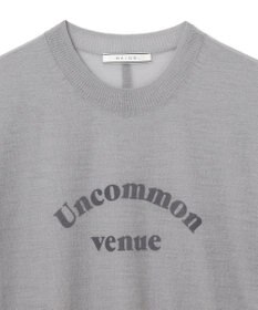 BEIGE， 【洗える・GLOW 10月号掲載】CADDO / シアーウールメッセージロゴＴニット