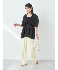 earth music&ecology コットンレースＶネックブラウス