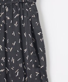 自由区 【WEB限定・ウエストゴム・長さ調整可・洗える・XSサイズあり】ビンテージサテンプリント柄 ワイドパンツ