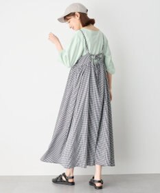 ANY 【洗濯機可能】ギンガムギャザーワンピース