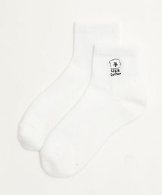 WEGO 手描き風刺繍アンクルパイルソックス