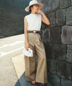 23区 L 【洗える/吊り干しOK】ヴィスコースストレッチ ノースリーブ ニット