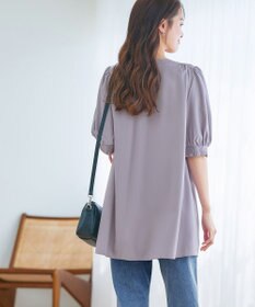 Tiaclasse L 【洗える】シャーリングチュニック