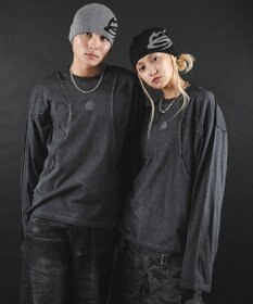 WEGO 【ユニセックス着用ITEM】MA55IVE　コールドダイスウィッチングロゴT（LS）