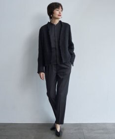 ICB L 【洗える】ウォームサテン クロップドシャツ