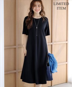 23区 L 【先行予約/Lサイズ限定】レーヨンポリエステルストレッチ ニット フレア ワンピース