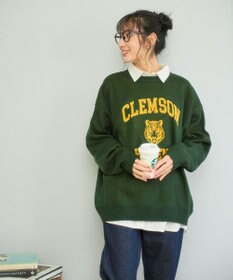 WEGO 【新色追加/ユニセックス着用ITEM/SMLサイズ展開】ジャガードグラフィックプルオーバー（LS）