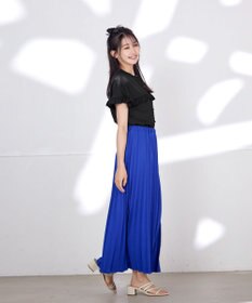 Tiaclasse 【ウエストゴム・洗える】カットソーアコーディオンプリーツスカート