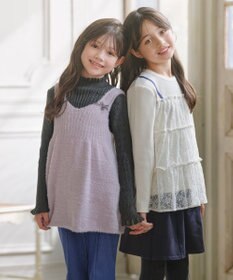 組曲 KIDS 【110-140㎝】スノウレースレイヤード トップス