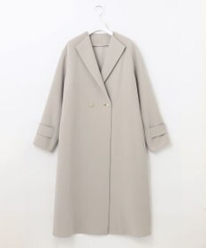 自由区 【洗える】ライトダブルクロス ノーカラーコート