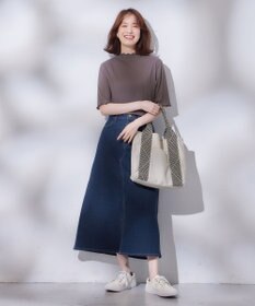 ANY 【洗濯機可能/ストレッチ】フロントスリットデニムスカート