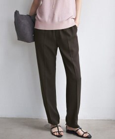 23区 L 【Oggi・CLASSY.掲載】ストレッチジョーゼット テーパード パンツ ダークブラウン系