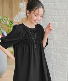 Tiaclasse L 【洗える】シャーリングチュニック