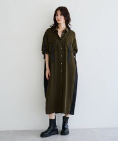 YECCA VECCA ミリタリーロングシャツワンピース