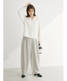 Green Parks カットジョーゼットドットボタンカーディガン