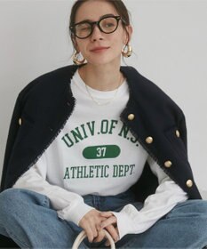 WEGO 【ANGIE VINTAGE】GILDAN カレッジロゴ オーバーサイズ プリント ロンT