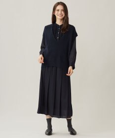 自由区 S 【洗える】コットンウールミドルゲージニット ベスト