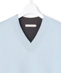 ICB 【先行予約】 コットンポリエステルスムース Vネックニット