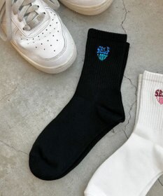 WEGO ハートロゴ刺繍ソックス