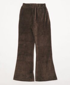 WEGO 【ウエストゴム】ベロアフレアパンツ