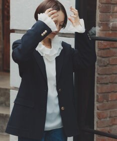 #Newans 【前後着用可能】【高山都さんコラボ】ビッグカラー２WAYブラウス