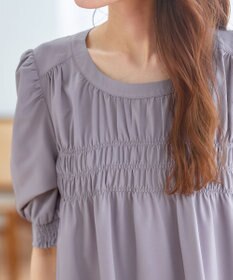 Tiaclasse L 【洗える】シャーリングチュニック