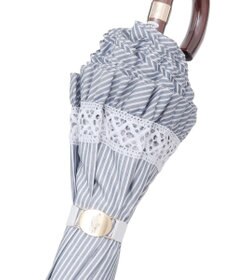 MOONBAT 【遮光/晴雨兼用日傘】POLO RALPH LAUREN（ポロラルフローレン）折りたたみ日傘 ストライプフリル 遮熱 遮光 UV