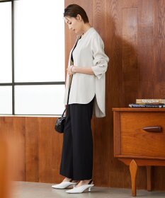 ICB 【WEB限定カラーあり・洗える】 ライトダブルクロス バンドカラーシャツ