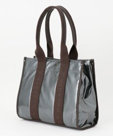 LA BAGAGERIE ソフトエナメル　ロゴテープトートバッグ　Lサイズ