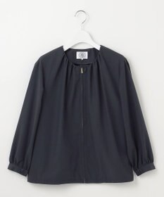 J.PRESS LADIES L 【洗える】80/1スパンタイプライター ノーカラー ブルゾン