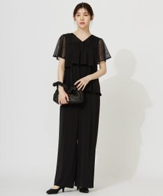 ANY SIS 【洗える】ティアードトップス×ワイドパンツSET