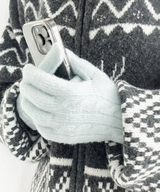 WEGO 【スマホ対応】ケーブル編みニットグローブ