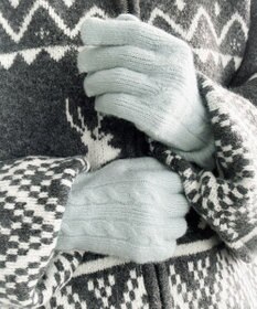 WEGO 【スマホ対応】ケーブル編みニットグローブ