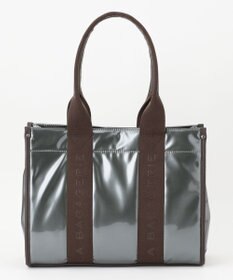 LA BAGAGERIE ソフトエナメル　ロゴテープトートバッグ　Lサイズ