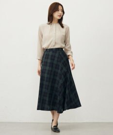 J.PRESS LADIES L 【洗える・速乾・接触冷感】リライムライトローン バックフレア ブラウス