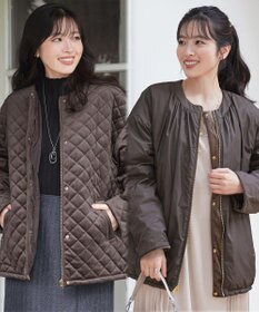 Tiaclasse 【リバーシブル】表裏2WAYベロアキルティングブルゾン