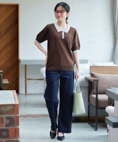 Tiaclasse L 配色ニットポロトップス