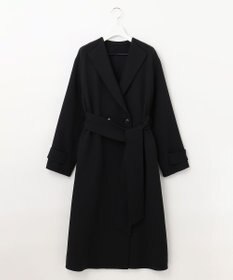 自由区 【洗える】ライトダブルクロス ノーカラーコート