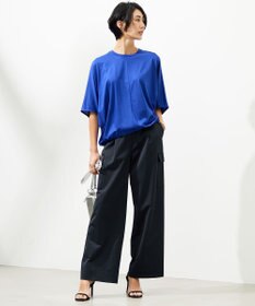 ICB 【UVカット・吸水速乾・洗える】シェルタリングドライサテン  ワイドストレートカーゴパンツ