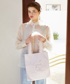 Maison de FLEUR チュールハンドルラインストーントートバッグ