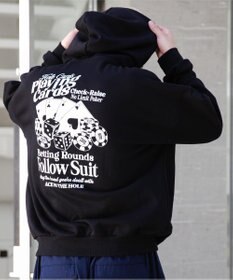 WEGO ヘビーウエイトユニークモチーフプルパーカー