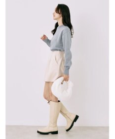 earth music&ecology バックボタンクルーネックニットプルオーバー