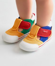 MIKI HOUSE HOT BISCUITS 【14-15cm】かかと顔 メッシュ セカンドベビーシューズ