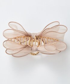 Phoebe ボリュームオーガンジーリボンバンスクリップ　ピンク