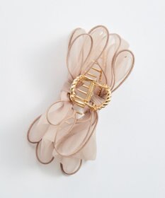 Phoebe ボリュームオーガンジーリボンバンスクリップ　ピンク