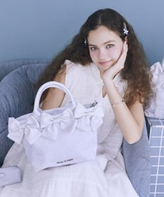 Maison de FLEUR ブルーマニアボリュームリボン２ＷａｙトートＳバッグ