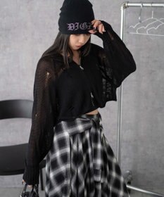 WEGO ダメージメッシュショートパーカー