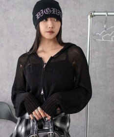 WEGO ダメージメッシュショートパーカー