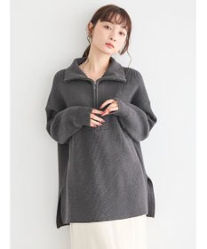 AMERICAN HOLIC バイパチハーフＺＩＰ片畦ニットプルオーバー　