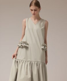 GRACE CONTINENTAL サイドフリルタフタワンピース